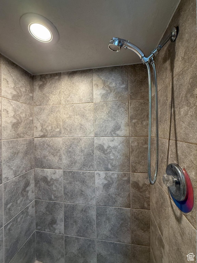 room details featuring a tile shower