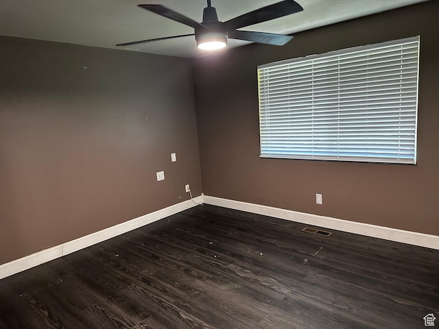 5160 S 200 E, Washington Terrace, UT 84405 - empty room featuring a ceiling fan, wood finished floors, and baseboards