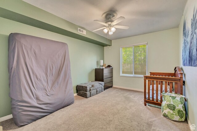 290 N 500 W Unit 108, Bountiful, UT 84010 - carpeted bedroom featuring baseboards, ceiling fan, and visible vents