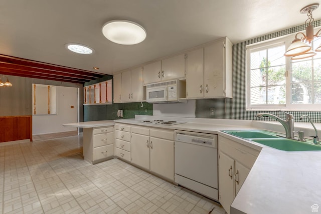 81 S 700 E, Bountiful, UT 84010 - kitchen with a sink, light countertops, decorative backsplash, and white appliances