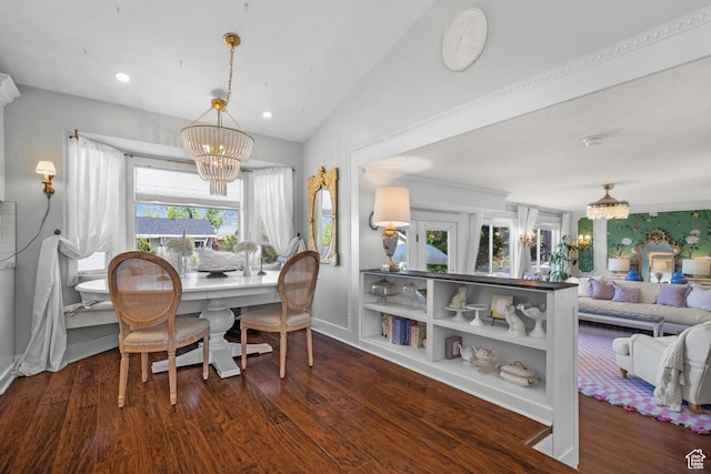 5472 W Aristada Ave S, West Jordan, UT 84081 - dining area featuring breakfast area, a chandelier, recessed lighting, baseboards, and wood finished floors