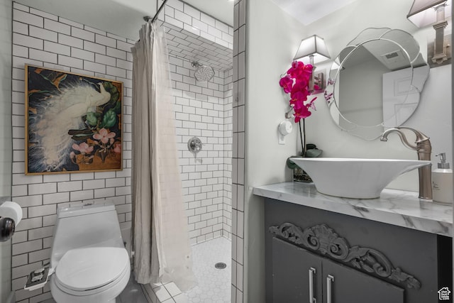5472 W Aristada Ave S, West Jordan, UT 84081 - full bath with vanity, a stall shower, and toilet