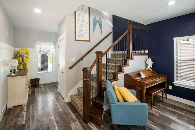 4126 E Cherokee, Eagle Mountain, UT 84005 - stairway featuring recessed lighting, visible vents, and wood finished floors
