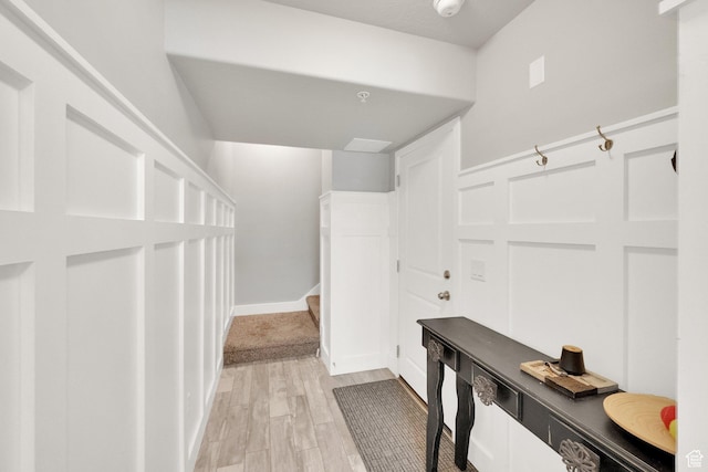 interior space featuring light wood-type flooring