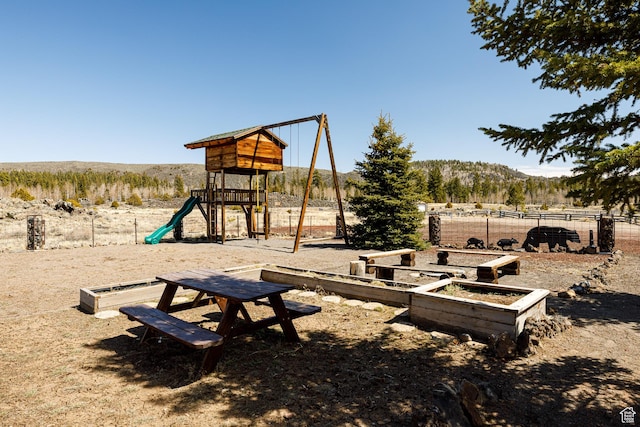 view of community jungle gym