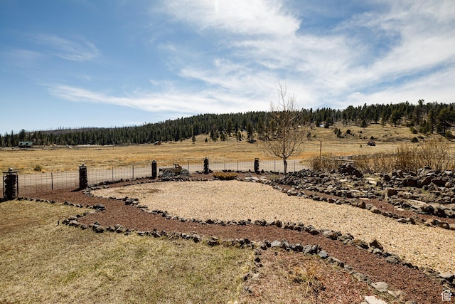 view of yard with fence