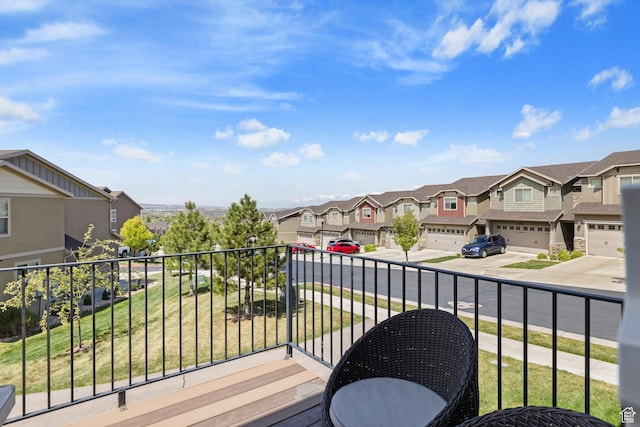 balcony with a residential view