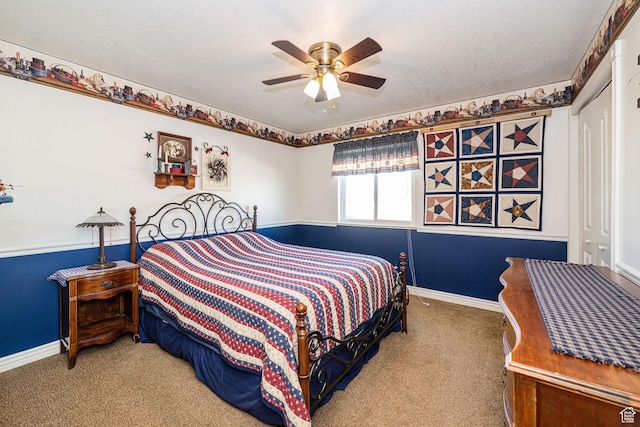 2983 W 2600 N, Plain City, UT 84404 - bedroom with baseboards, a ceiling fan, and carpet