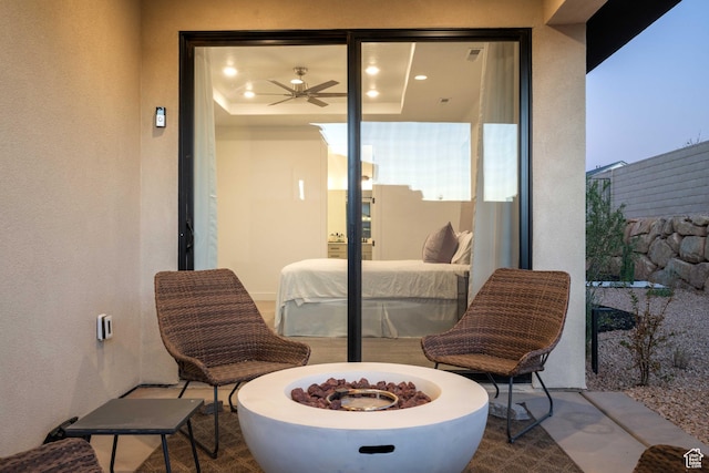 733 W Juniper Hill Dr, St George, UT 84790 - view of patio / terrace featuring an outdoor fire pit