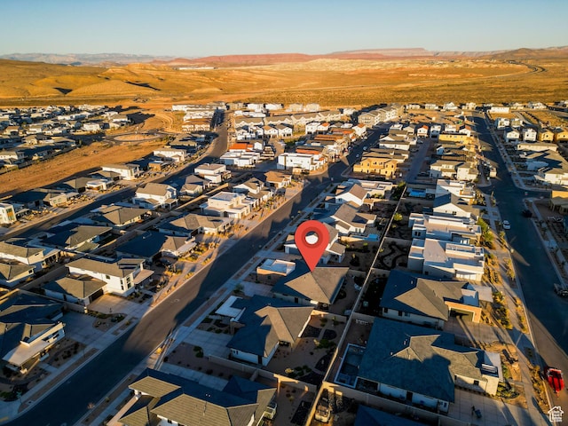 733 W Juniper Hill Dr, St George, UT 84790 - drone / aerial view featuring a mountain view and a residential view
