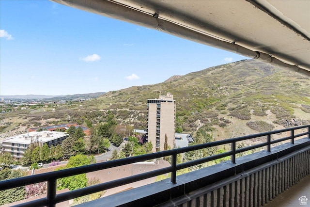 balcony with a mountain view