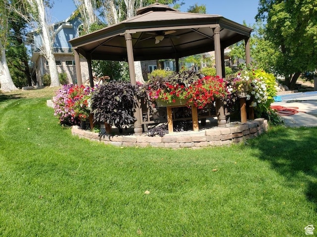 view of yard with a gazebo
