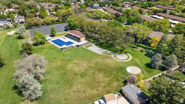 bird's eye view with a residential view