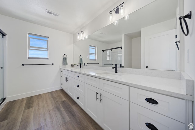 743 N 690 E, Tooele, UT 84074 - bathroom featuring a sink, a wealth of natural light, wood finished floors, and visible vents