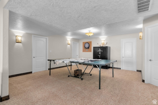 294 W Farmside Dr S, Saratoga Springs, UT 84045 - recreation room featuring carpet, baseboards, and a textured ceiling