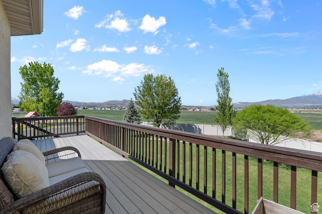 294 W Farmside Dr S, Saratoga Springs, UT 84045 - wooden deck with a mountain view
