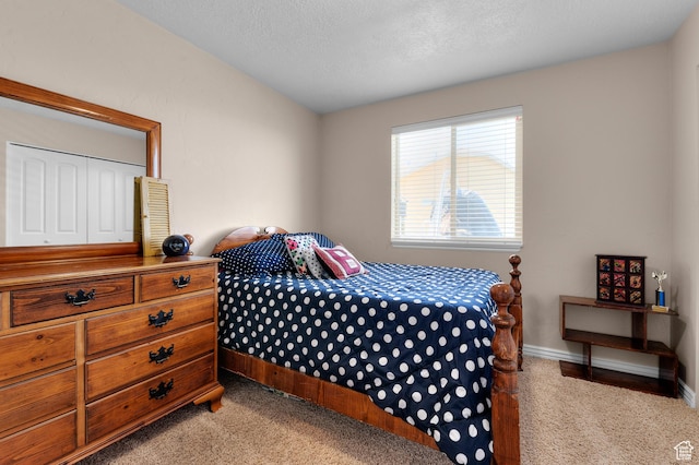 294 W Farmside Dr S, Saratoga Springs, UT 84045 - bedroom featuring light colored carpet, baseboards, and a textured ceiling