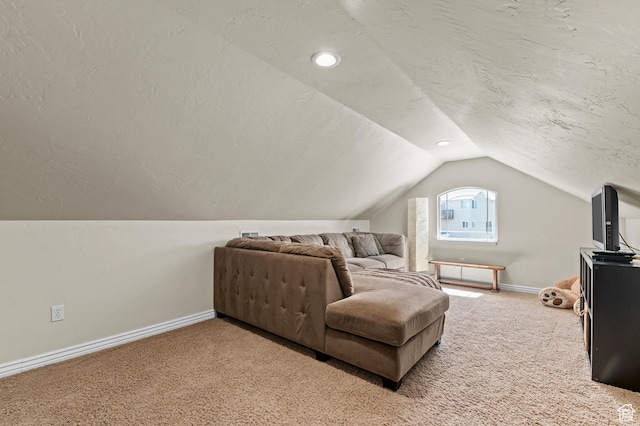 294 W Farmside Dr S, Saratoga Springs, UT 84045 - interior space with lofted ceiling, carpet, baseboards, and recessed lighting