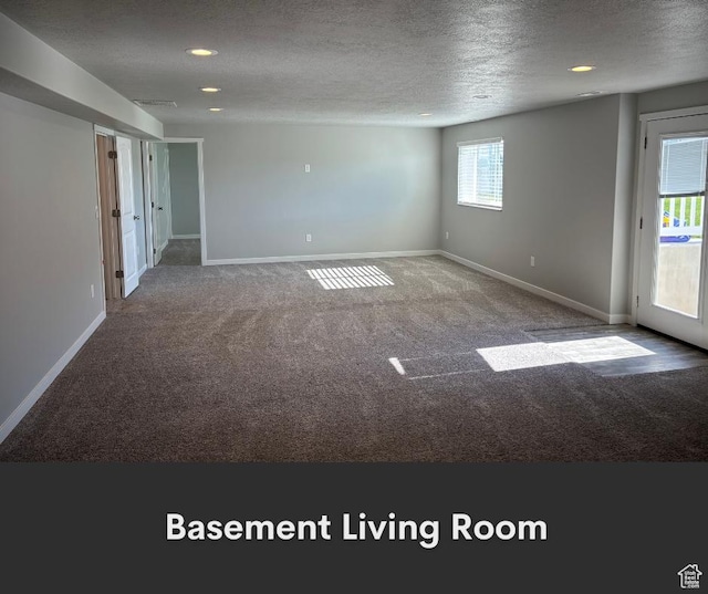 2447 N 2950 W, Plain City, UT 84404 - empty room with carpet floors, a textured ceiling, baseboards, and recessed lighting