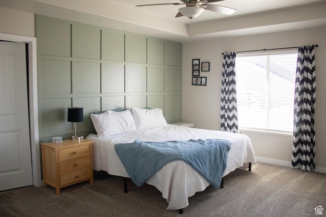 2447 N 2950 W, Plain City, UT 84404 - carpeted bedroom featuring multiple windows, baseboards, and a ceiling fan