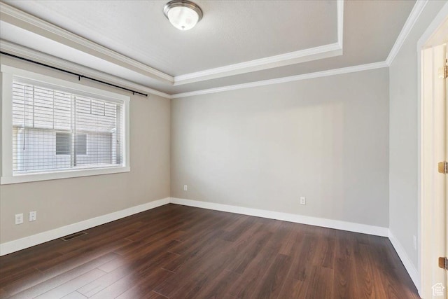 1545 N 420 W Unit 103, Logan, UT 84341 - spare room featuring a tray ceiling, dark wood finished floors, crown molding, and baseboards