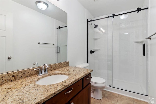 1545 N 420 W Unit 103, Logan, UT 84341 - full bath featuring a stall shower, vanity, toilet, and tile patterned flooring