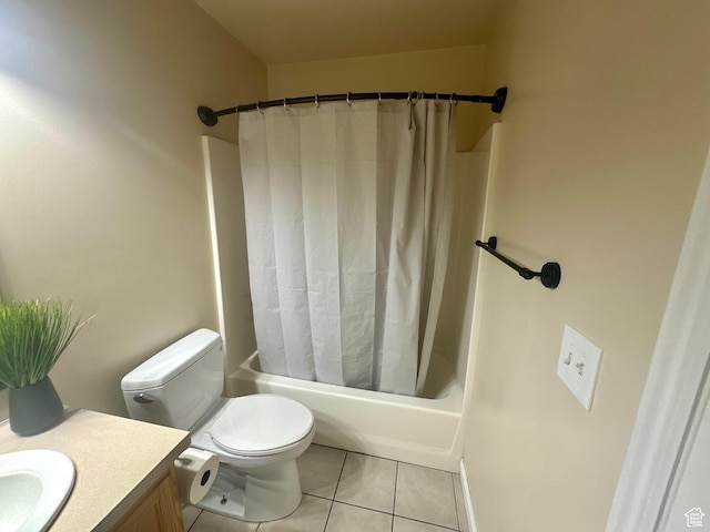 819 E 725 N, Ogden, UT 84404 - full bath with vanity, tile patterned floors, shower / bath combo, and toilet