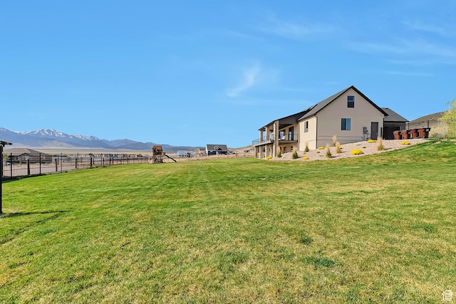 6433 N Glenmar Way, Eagle Mountain, UT 84005 - view of yard featuring fence and a mountain view