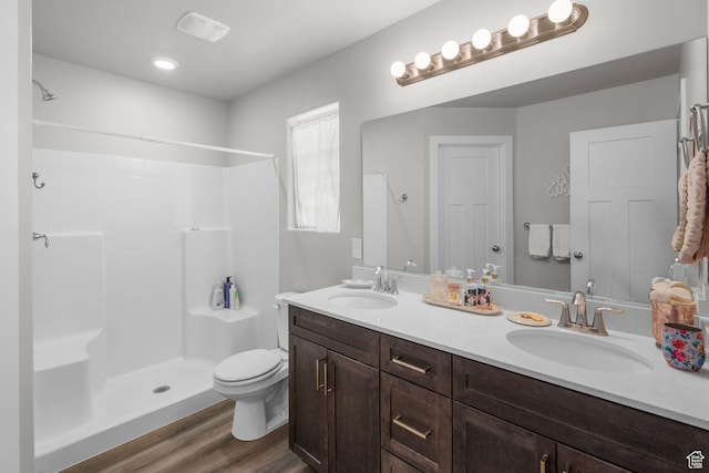 3154 W 1650 N Unit D, Cedar City, UT 84721 - full bath with a sink, double vanity, walk in shower, and wood finished floors
