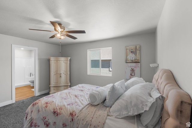 3154 W 1650 N Unit D, Cedar City, UT 84721 - bedroom with ceiling fan, baseboards, carpet, and ensuite bath