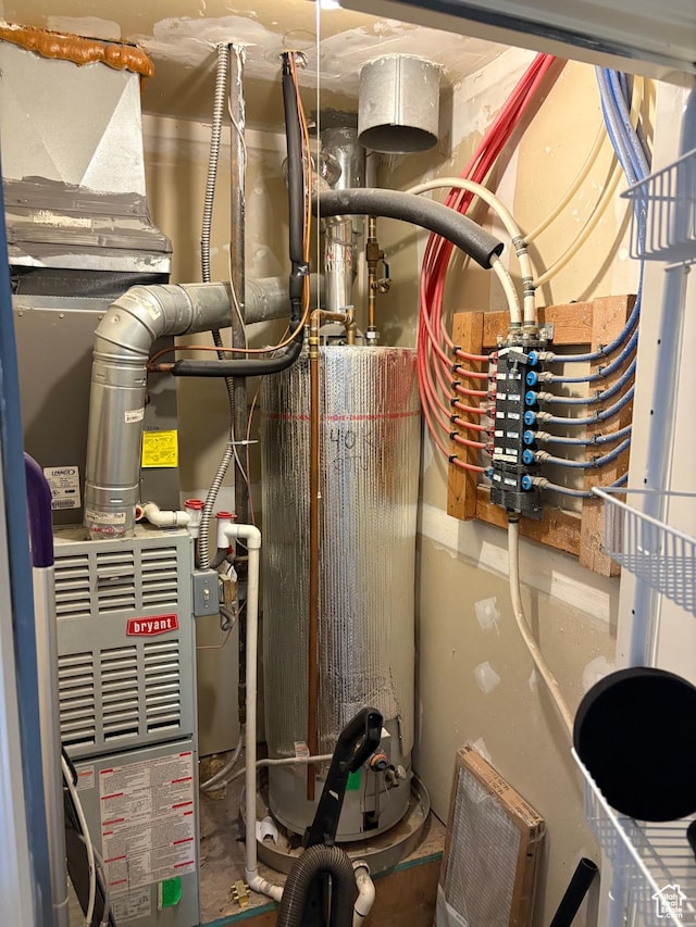 utility room with heating unit