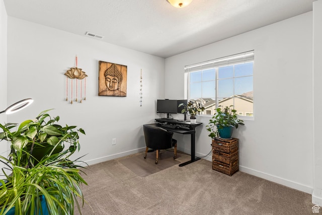 5829 N Goldfinch Ln, Stansbury Park, UT 84074 - carpeted home office featuring baseboards and visible vents
