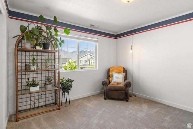 5829 N Goldfinch Ln, Stansbury Park, UT 84074 - sitting room with carpet floors, baseboards, and visible vents