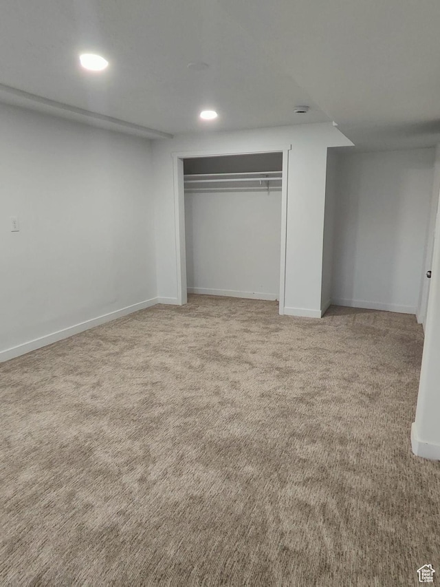 3112 S 3780 W, West Valley City, UT 84120 - unfurnished bedroom with light colored carpet, recessed lighting, a closet, and baseboards
