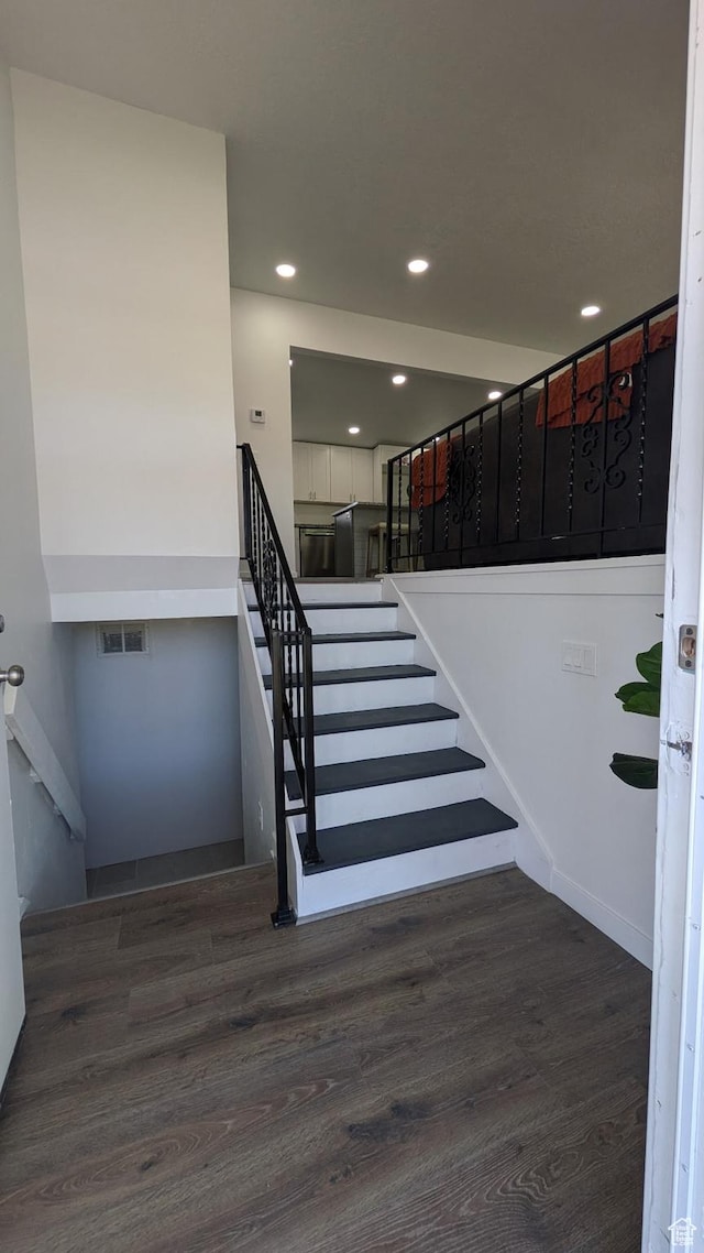 3112 S 3780 W, West Valley City, UT 84120 - stairs featuring wood finished floors and recessed lighting