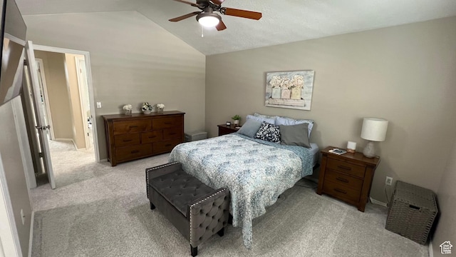5026 S 1150 E, South Ogden, UT 84403 - bedroom with a ceiling fan, vaulted ceiling, and light carpet