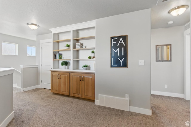 1147 N Carriage Ln, Spanish Fork, UT 84660 - interior space featuring baseboards, light colored carpet, a textured ceiling, and visible vents