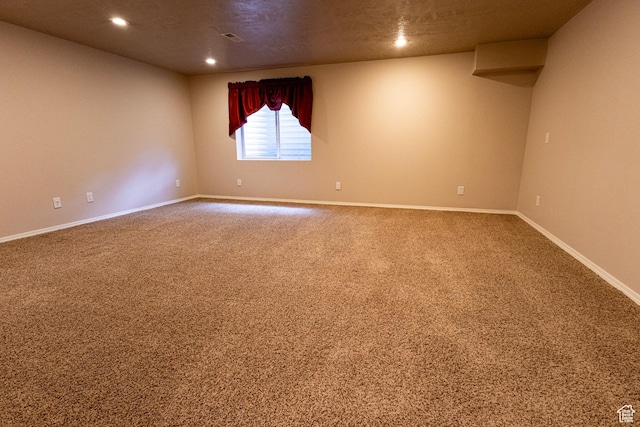 4902 W Pine Laurel Ln, West Jordan, UT 84081 - carpeted empty room with recessed lighting, baseboards, and visible vents