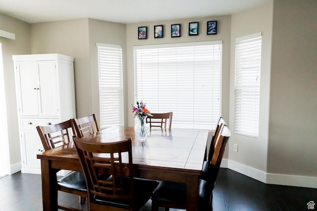 4866 W Spirit Lake Cir, Riverton, UT 84096 - dining room featuring baseboards and dark wood finished floors