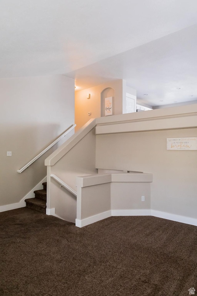 4866 W Spirit Lake Cir, Riverton, UT 84096 - stairs with baseboards and carpet