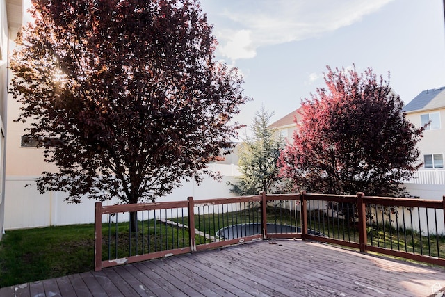 4866 W Spirit Lake Cir, Riverton, UT 84096 - deck with a yard and a fenced backyard