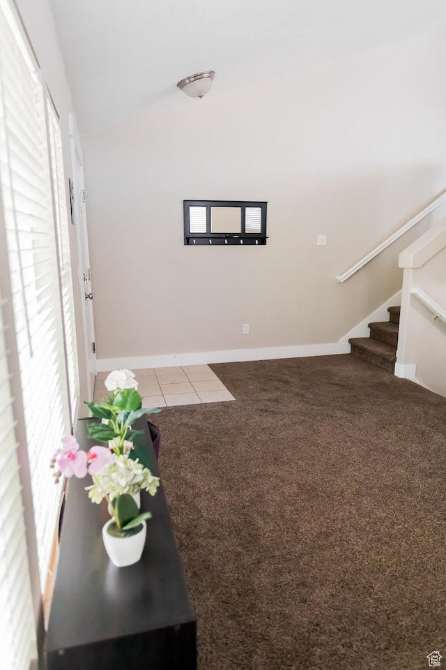 4866 W Spirit Lake Cir, Riverton, UT 84096 - interior space featuring baseboards, carpet, stairs, and a healthy amount of sunlight