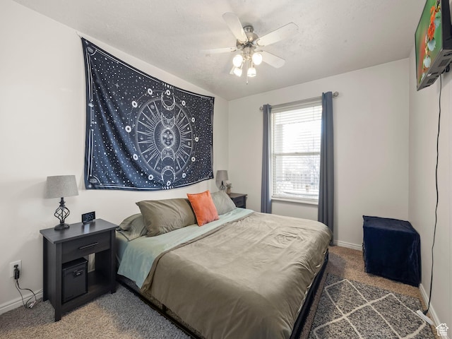 426 E 400 S, American Fork, UT 84003 - carpeted bedroom with a textured ceiling, baseboards, and ceiling fan