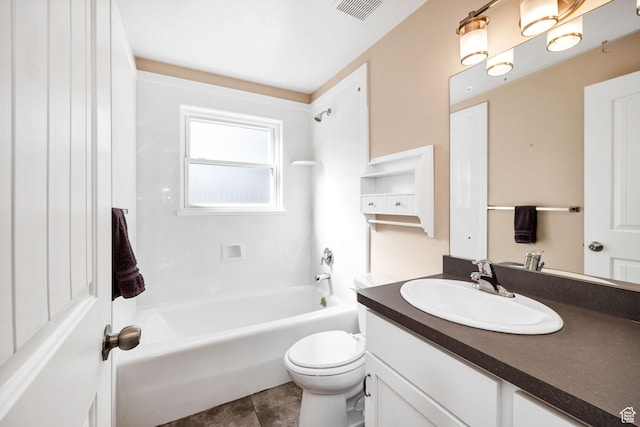 518 E Wendy Way S, Tremonton, UT 84337 - full bathroom featuring visible vents, tile patterned flooring, shower / tub combination, vanity, and toilet