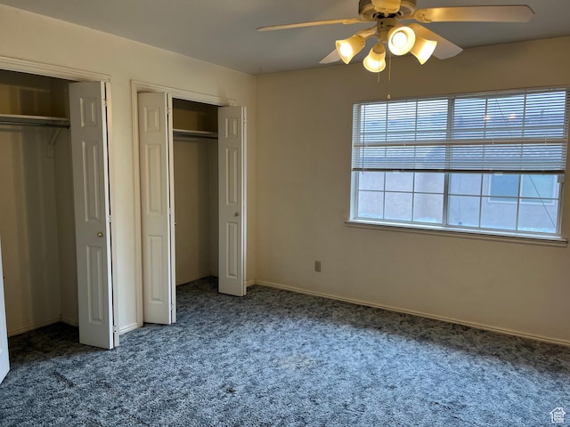 99 N 1850 W Unit 4, Cedar City, UT 84720 - unfurnished bedroom with carpet floors, multiple closets, ceiling fan, and baseboards