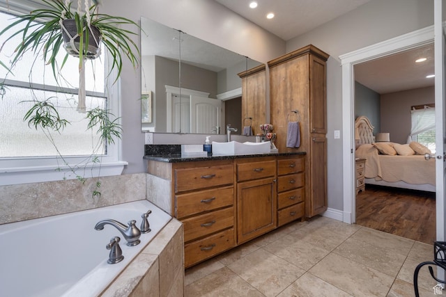 486 N 3500 W, Vernal, UT 84078 - full bathroom featuring recessed lighting, vanity, a garden tub, and ensuite bath