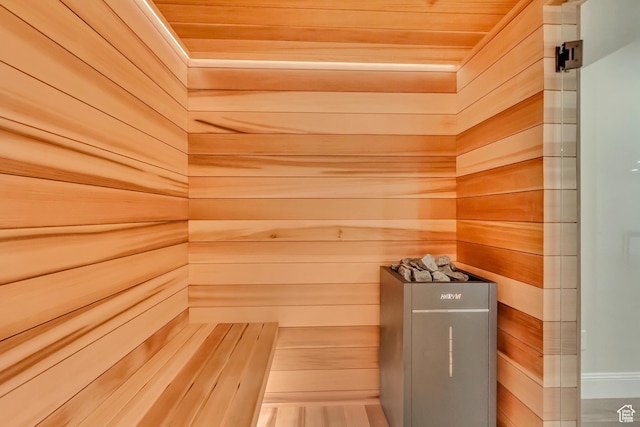 view of sauna