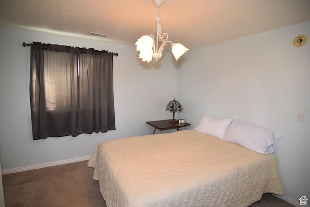 183 E Ama Fille Ln N, Elk Ridge, UT 84651 - carpeted bedroom with a chandelier and baseboards