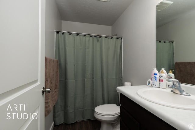 2034 E 970 N, Spanish Fork, UT 84660 - bathroom featuring vanity, wood finished floors, and toilet