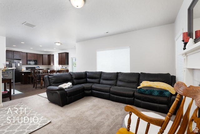 2034 E 970 N, Spanish Fork, UT 84660 - living area featuring light wood finished floors and recessed lighting